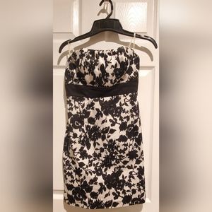 Black & white Strapless Mini dress